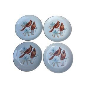 Cardinal By Chadwick- Miller Inc Japan Gold Trim 6”Decorative Plate Bird Lover